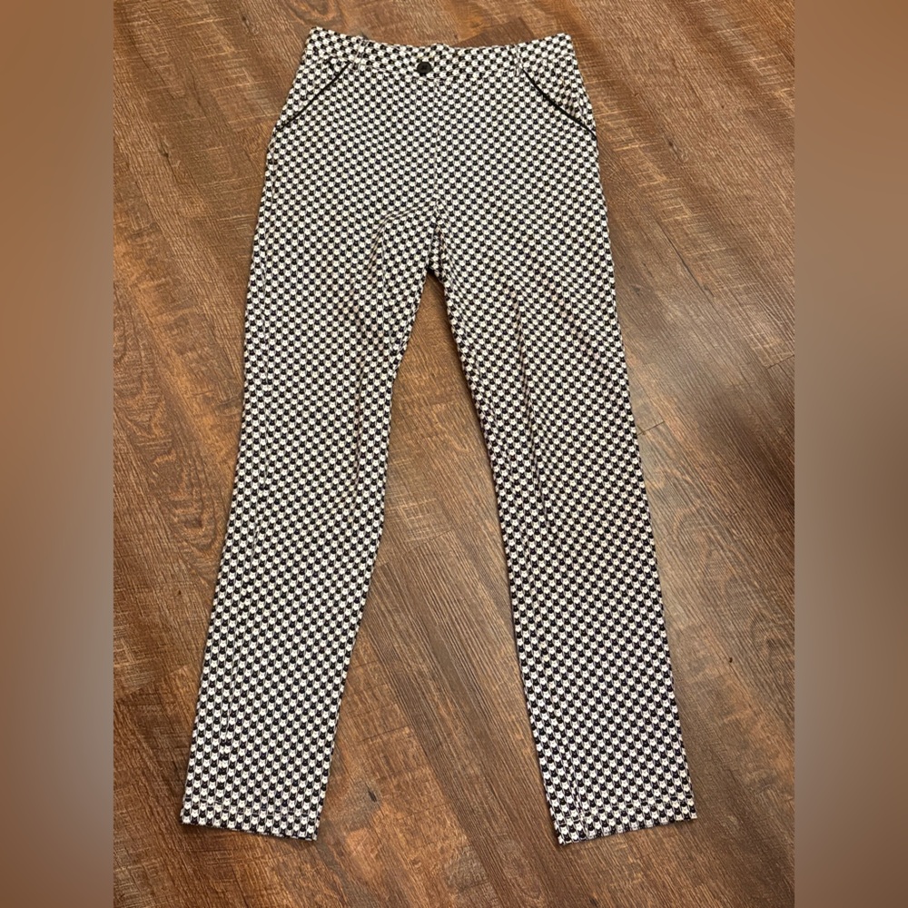 Betabrand Skinny Leg Pencil Catstooth Dress Yoga Pants Women's Size Small EUC